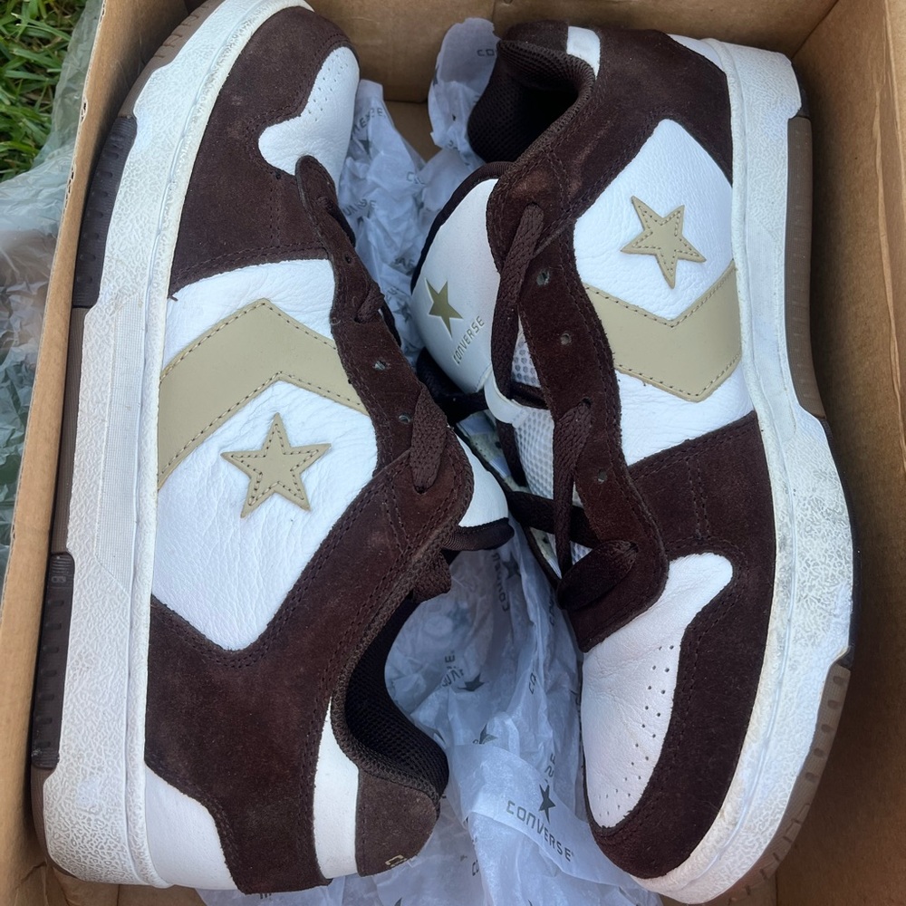 Converse Brown and Cream Star Sneakers